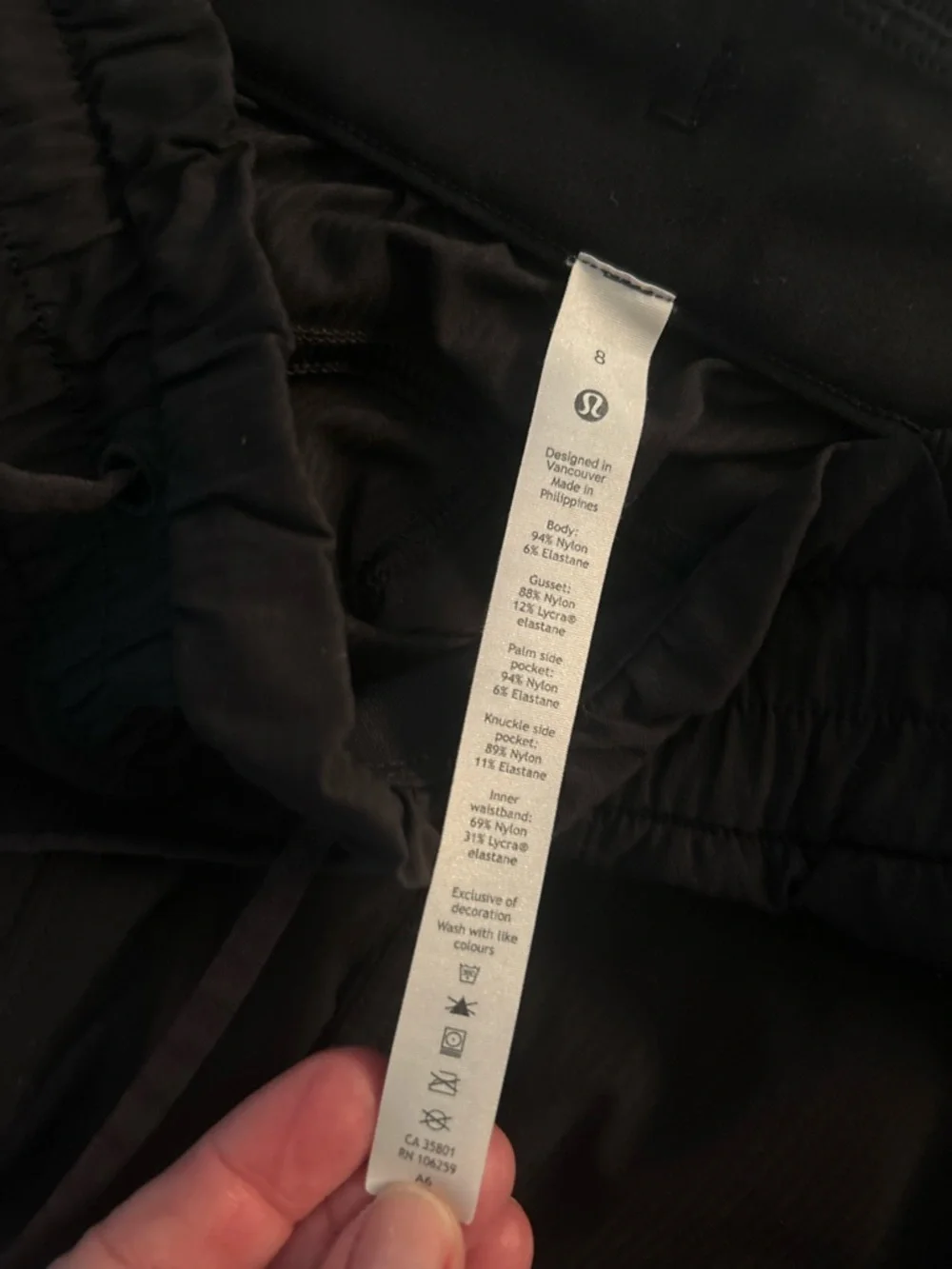 lululemon athletica Black Elastic Waist Joggers Size 8 Adjustable Ankles - Picture 9 of 12